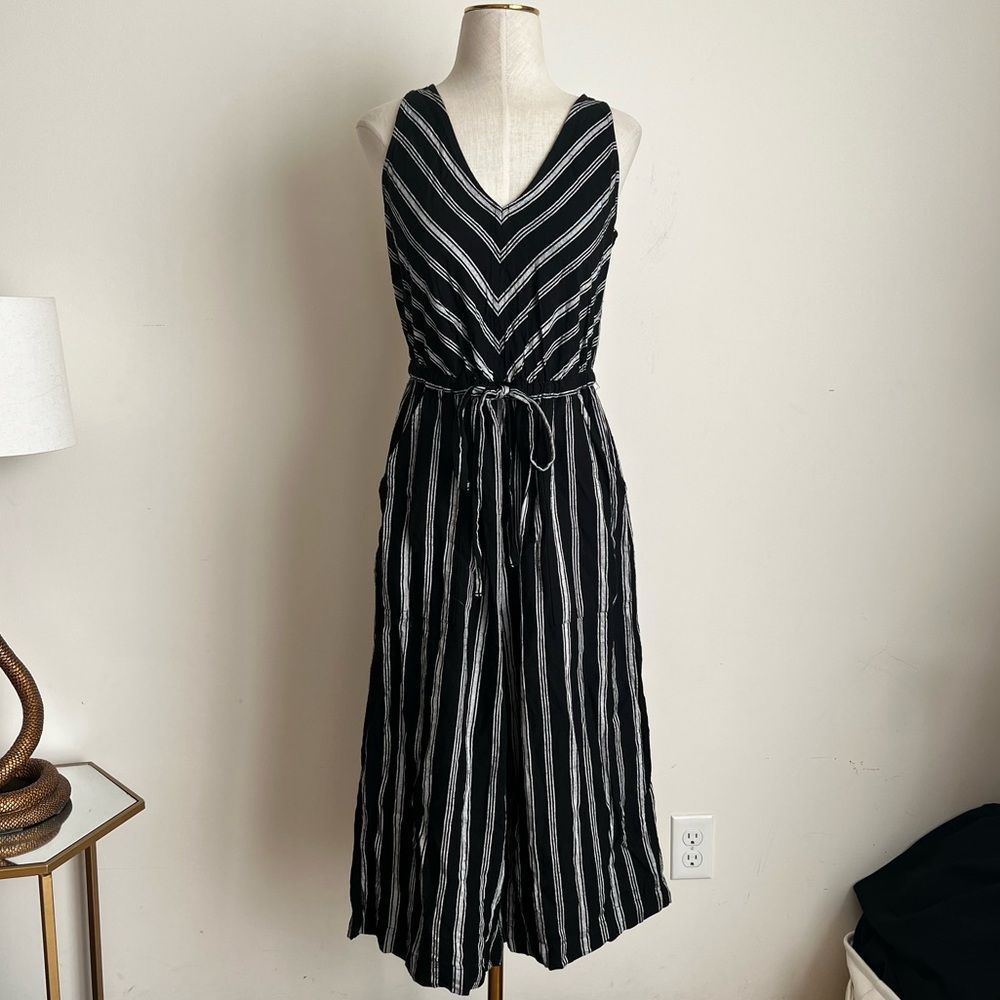 GAP Striped Wide Leg Cropped Jumpsuit